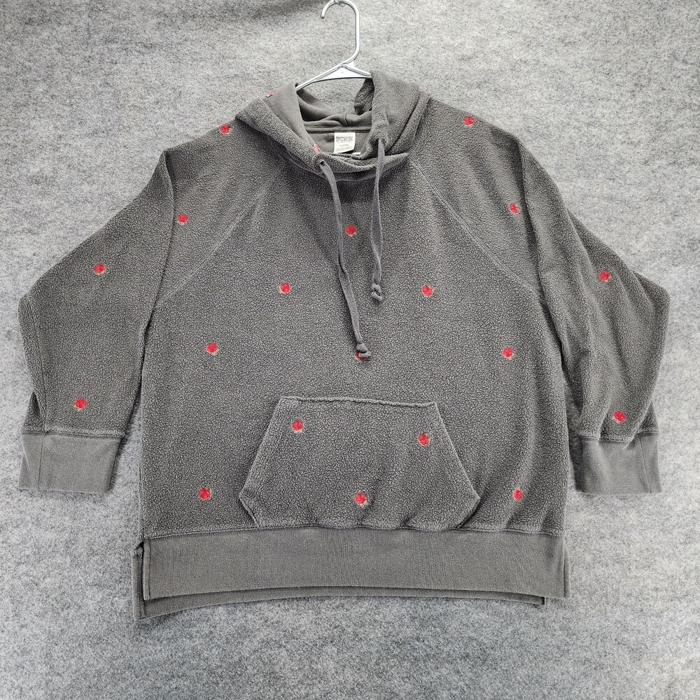 Pink Victoria Secret Hoodie Womens Medium Gray Pullover Roses